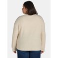thumbnail image 3 of Terra & Sky Women’s Plus Waffle V Neck Henley Top, Sizes 0X-5X, 3 of 5