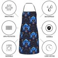 thumbnail image 6 of Pofeuu cool blue flower Skull Print Aprons with Pockets, Cute Aprons for Kitchen, Cooking, Server, Barber, Chef Apron, 6 of 7