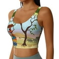 thumbnail image 2 of Pofeuu African Women Print Sports Bra for Women Sexy Vest Yoga Running Gym Fitness Crop Bras Tops-Large, 2 of 8