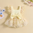 thumbnail image 3 of Okbabeha Baby Girl Photoshoot Outfits Newborn Lace Rompers Boho Bodysuit Onesie Dress Birthday Party Clothes+Flower Headband, 3 of 7