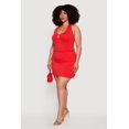 thumbnail image 2 of Women's Plus Size High Waisted Mini Pencil Skirt, 2 of 4