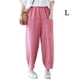 thumbnail image 2 of Jumpingount Pantalones hasta la pantorrilla para mujer, pantalones elásticos para mujer, bombachos holgados para niña, deportes, oficina, trote, Prendas para la parte inferior del cuerpo Rojo L, 2 of 6