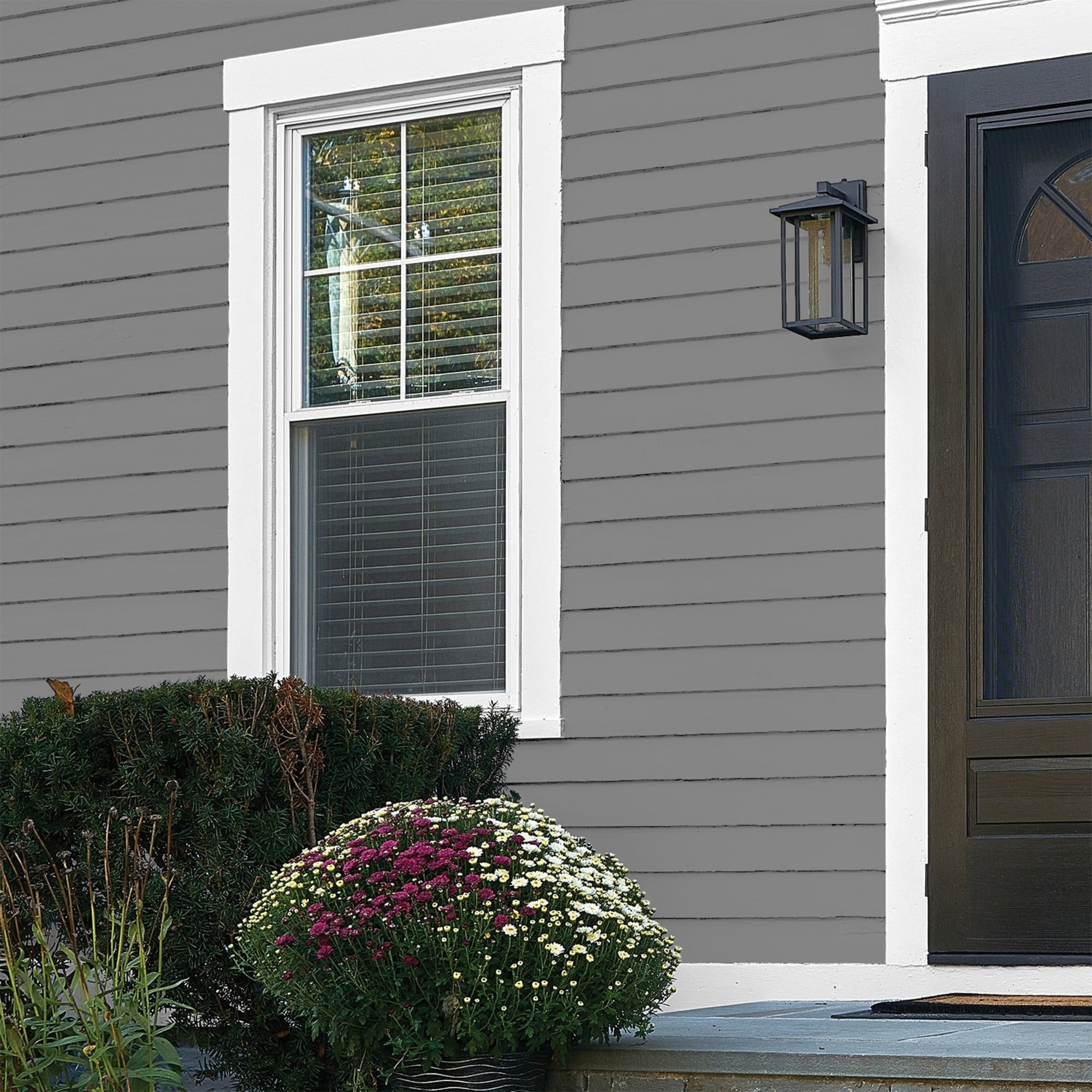 Glidden One Coat Dover Gray / Grey Flat Exterior Paint with Primer, 5 Gallon