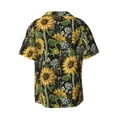 thumbnail image 2 of Xecao offers the Sunflowers for Men's Casual Short-sleeved Shirt, a button-up collared shirt with a pocket, perfect for beach vacations and yacht travel in the 3X-Large size., 2 of 7