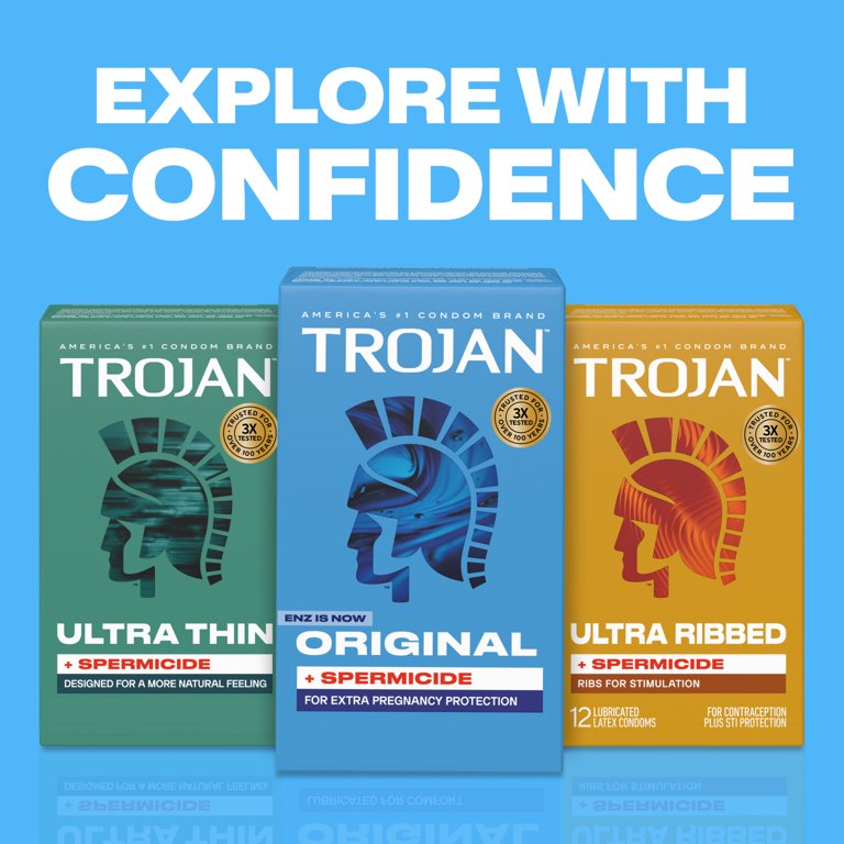 Trojan Original Plus Spermicide Latex Lubricated Condoms for Men, 12 Count  HSA/FSA Eligible - Walmart.com