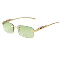 thumbnail image 1 of Gafas de Sol ADE WU Vintage Sin Montura Retro Marco Dorado Lentes Verdes, 1 of 7