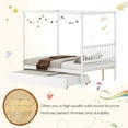 thumbnail image 6 of Gymax Full Size Canopy Bed with Trundle Wooden Platform Bed Frame Headboard White, 6 of 10