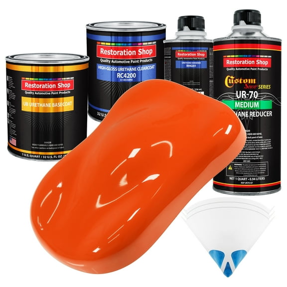 Hugger Orange Quart URETHANE BASECOAT CLEARCOAT Car Auto Body Paint Kit