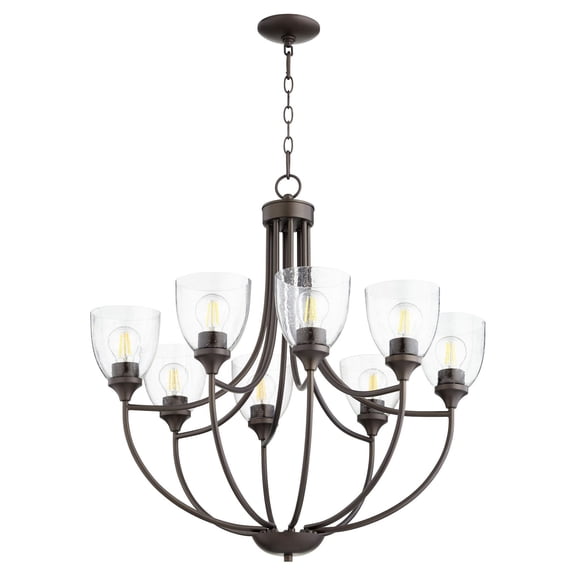 Quorum Lighting Enclave 8-Light Chandelier, Oiled Bronze, 30 Width, 29 Height