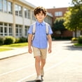 thumbnail image 5 of Big Kids' Summer Collared Top Short Sleeve Shirt Playground Clothing Sports Activity Top, 5 of 6