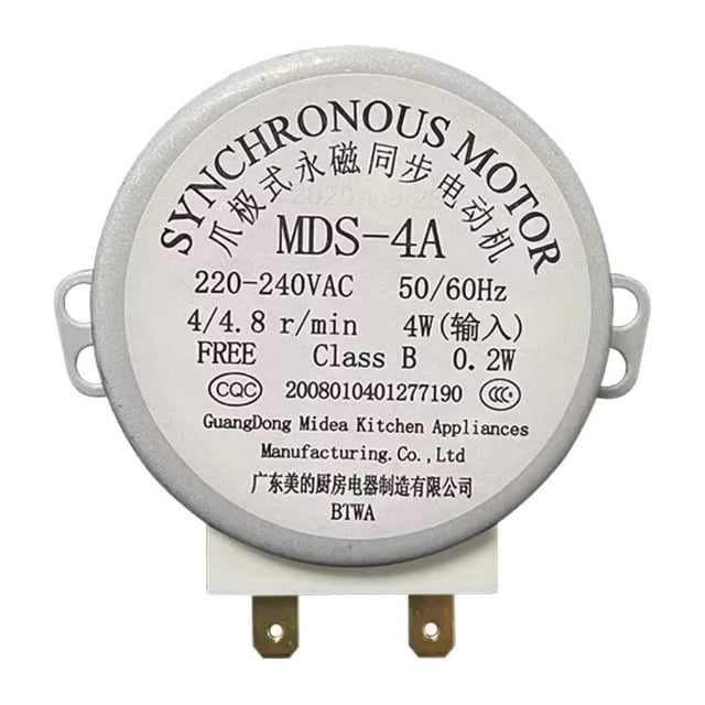 Motor de plato giratorio,Motor síncrono del plato giratorio del horno microondas,Piezas de reparación para hornos microondas -4A,Piezas del horno microondas Motor síncrono de 4/4,8