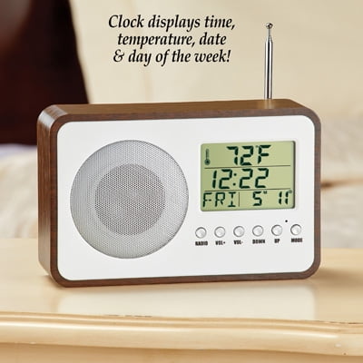 Radio Alarm Clock With Temperature And, Vintage Style Alarm Clock Radio