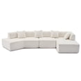 thumbnail image 3 of Boucle Sectional Sofa, High-Resilience Fabric & Dense Foam / Comfortable Seating for Taller Individuals, 3 of 6