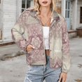 thumbnail image 3 of Jackets for Women Winter Coat Jackets Flannel Stand Collar Jacket(Damask Patterned Fabric Design,Size:S-4XL), 3 of 7