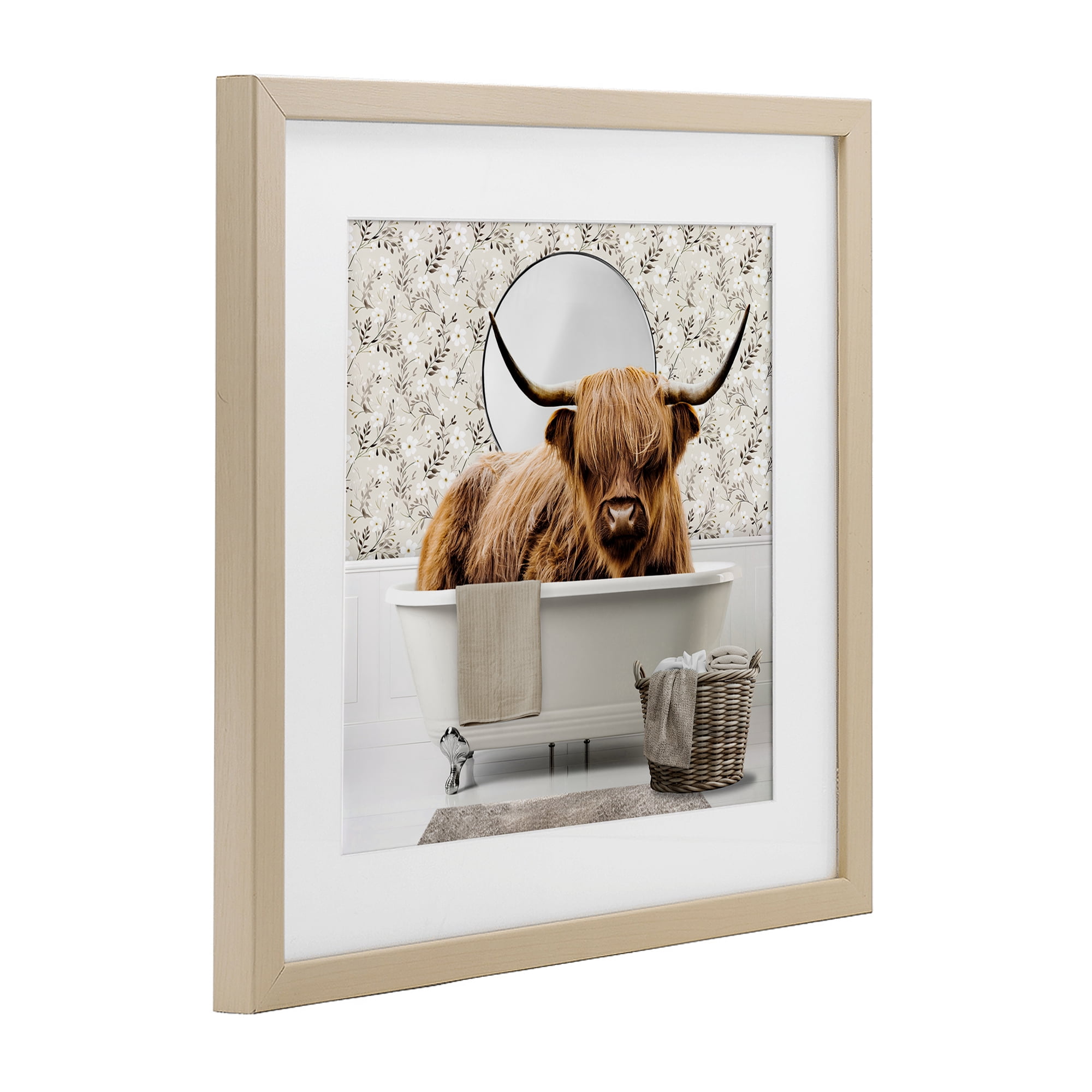 Stupell Industries Cottage Cattle Bath Time Birch Framed Print Under Glass, design by CAD Designs