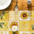 thumbnail image 2 of Sm:)e Patchwork Buffalo Plaid Yellow Daisy Sunflower Floral Lemon Summer Table Runner 13 x 72 Inch, 2 of 6