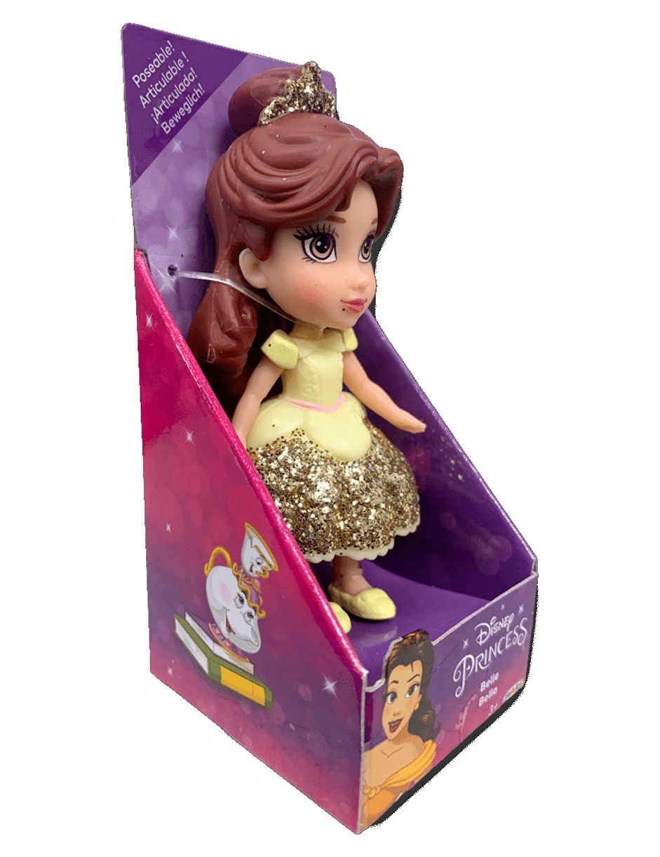 Disney Princess Cute Mini Poseable 3 inch Doll Beauty and the Beast Belle Yellow, for Children Ages 3+
