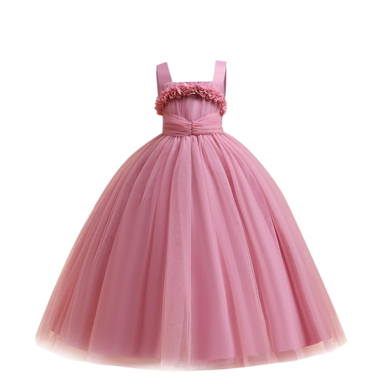 ATOGUTA 6-17 Years Flower Girl Dress Tulle Princess Dress Junior Bridesmaids  Pageant Formal Ball Gown Hot Pink - Walmart.com