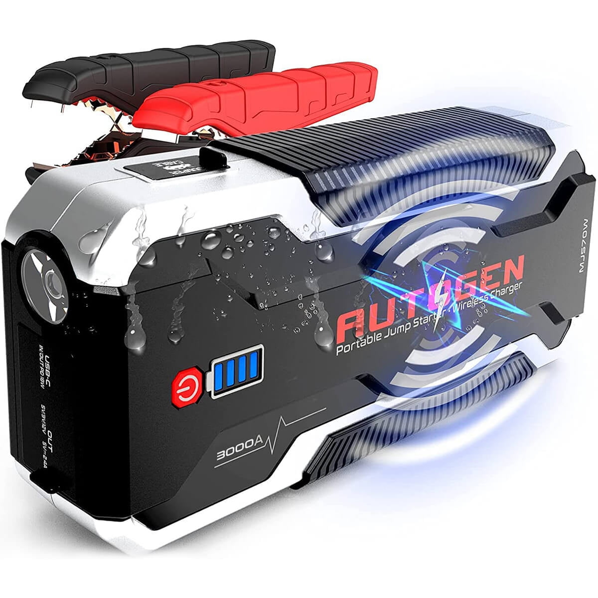 AUTOGEN 3000A Battery Jump Starter for 8.0L+ Gas & Diesel Engine, 12V