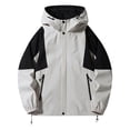 thumbnail image 2 of Maoxin Men's Jacket Men's Casual Loose Fitting Long Sleeved Zippered Hooded Jacket Jackets for Men , Khaki , 2XL, 2 of 5