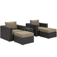 thumbnail image 3 of Modway Convene 5 Piece Outdoor Patio Sectional Set in Espresso Mocha, 3 of 8