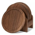thumbnail image 4 of CONSDAN Cup Coasters, USA Grown Hardwood, Wooden Cup Coasters Set, Walnut Color 6 Pcs a set, 4 of 8