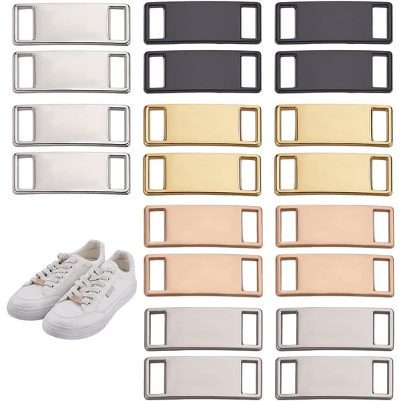 10 Pairs Shoe Lace Charms 5 colors Metal Shoelace Tags Rectangle Detachable Shoelace Decorations Alloy Lace Buckles Jewelry Shoe Lace Charms for Sneakers Boots Casual Shoes Accessory Colorful