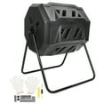 thumbnail image 2 of Compost Tumbler, Large Capacity Iron Frame PP Plastic Weather Resistant Outdoor Tumbling Composter High Efficiency  for Farms, 2 of 7