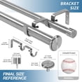 thumbnail image 3 of Urbanest Adjustable Double Curtain Rod Set Bouton Manhattan Finials – 1″ Front & 3/4″ Back Rod With Brushed Steel Rod, 48–84 Inches, 3 of 6