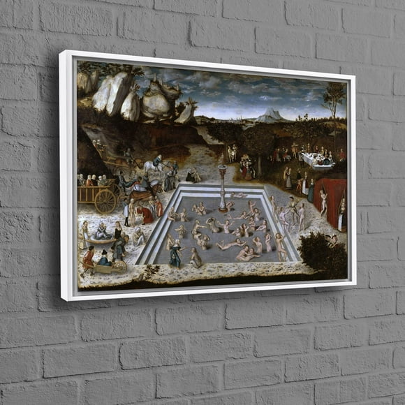 Lucas Cranach Inspired The Fountain of Youth Wall Art High-Quality Reproduction Canvas Perfect for Modern Home and Holiday Decor