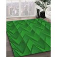 thumbnail image 3 of Ahgly Tapis Rond Lavable en Machine Intérieur Transitionnel Vert, 7 Pieds Rond, 3 of 7