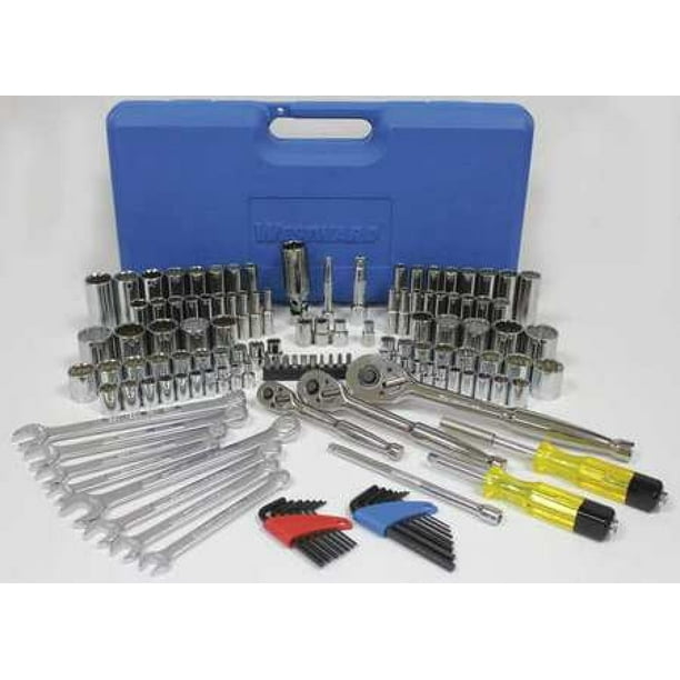 Westward 33hd78 1 4 In 3 8 In 1 2 In Drive Socket Wrench Set Sae Metric 128 Pcs Walmart Com Walmart Com