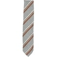 thumbnail image 1 of Bigi Cravate à Rayures Diagonales Multiples Argent / Brun Blanc pour Homme - Taille Unique, 1 of 1