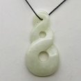 thumbnail image 4 of Hand Carved Serpentine Infinity Pendant with Simple Black Cord | 45x23x6mm |, 4 of 7