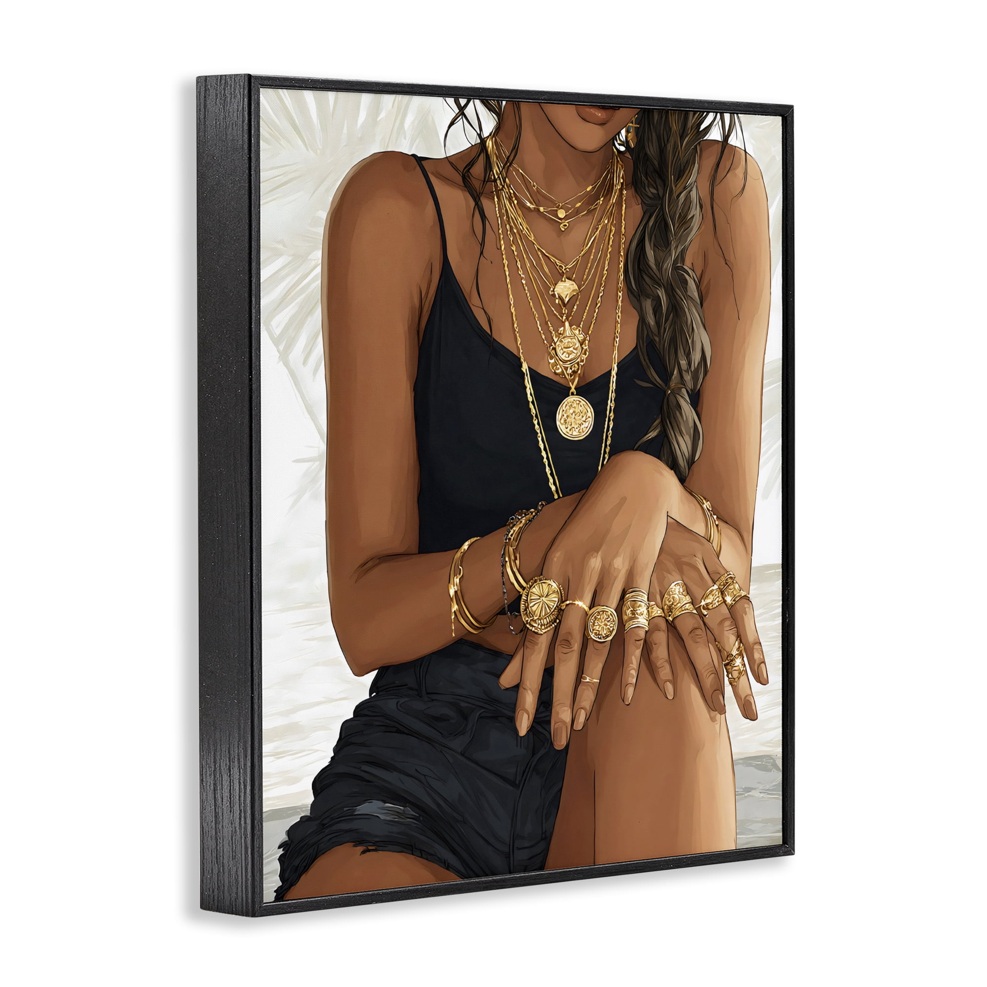 Stupell Industries All The Bling Adornments Black Framed Giclee Art, design by Franklyn Gregory