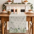 thumbnail image 2 of Table Runner 72 Inches Long for Kitchen Dining, Spring Botanical Dresser Scarf Farmhouse, Dining Table Decorations for Wedding/Parties, Rustic Pastoral Daisy Leaves Burlap 13 x 72 In, 2 of 8