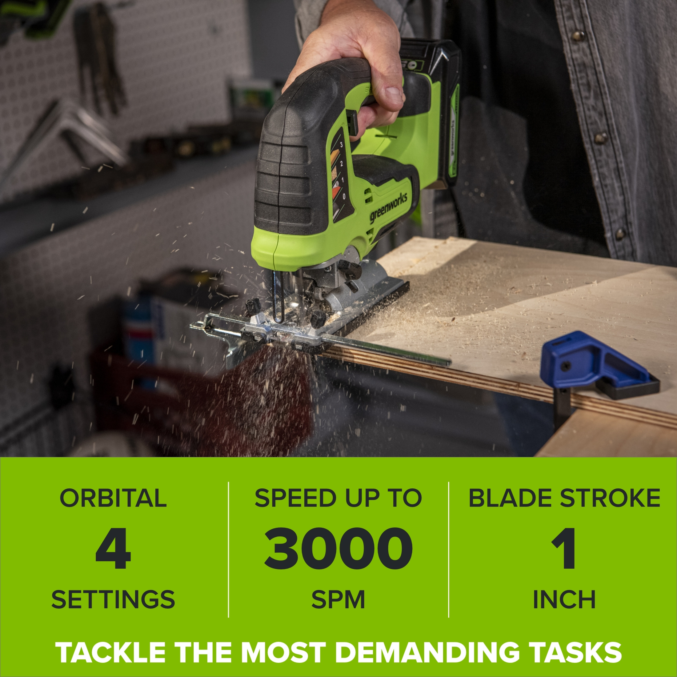 Greenworks 24V Brushless Jigsaw with Blade and Adapters photo 2