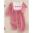 thumbnail image 3 of aturustex Infant Baby Girls Christmas Jumpsuit 0 3M 6M 12M Newborn Santa Claus/Christmas Tree Embroidery Romper Long Sleeve Crew Neck Bodysuits Toddler Little Girl Fashion Loose Casual Daily Clothes, 3 of 7