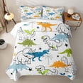 thumbnail image 2 of Homewish Funny Dinosaur Quilt King,Cute Wildlife King Coverlet Set,White,3 Pieces, 2 of 7