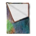 thumbnail image 2 of Psychedelic Soft Flannel Fleece Throw Blanket, Brain Storm Fantasy Visual Modern Mental Ethereal Energy Fiction, Cozy Plush for Indoor and Outdoor Use, 60" x 80", Blue Pistachio, by Ambesonne, 2 of 5