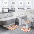 thumbnail image 6 of Spring Pink Orange Red Floral Bathroom Rugs Set Watercolor Flower Vintage Non Slip Absorbent Soft Bath Mats 3 Piece Set with Bathroom Rug, U-Shaped Floor Mat, Toilet Seat Cover Large Size, 6 of 9