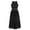 Black, variant on Miutii Kids Girls Sleeveless Floral Lace Maxi Dress Shiny Rhinestone Formal Dress High Neck Bridesmaid Gown Blue 12