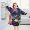 thumbnail image 5 of joogoo Wearable Blanket Hoodie Dog Oil Paint for Flannel Sherpa Pocket 3-14 YR S, 5 of 7