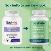 BESTVITE Magnesium Glycinate 400mg - 400mg of Elemental Magnesium per Serving (240 Vegetarian Capsules) - No Stearates - No Silicon Dioxide - Vegan - Non GMO - Gluten Free