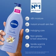 NIVEA Oil Infused Vanilla and Almond Oil Body Lotion for Women, Fast-Absorbing, 16.9 fl oz