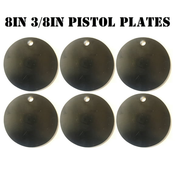Magnum Target 8 in Round NRA PISTOL ONLY Target - 3/8in. Mild Steel Target - 6pc. Metal Plate Set - H86