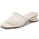thumbnail image 1 of Sandals Coutgo para mujer, tacones gruesos de malla, punta abierta, color nude, 1 of 4