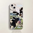 thumbnail image 4 of Korean Cute Collage Sunglasses Cow Phone Case For iPhone 15 14 13 12 Pro Max 11 Lovely Cool Silicone Shockproof Soft Back Cover, 4 of 5