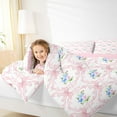 thumbnail image 4 of jejeloiu Vintage Baroque Flower Bedding Comforter Set,Girls Pink Bowknot Twin Comforter Sets,Flower Floral Bedding Set For Kids,Super Cozy Room Decor Reversible,2pcs, 4 of 8