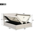 thumbnail image 4 of Upholstered Platform Bed Queen Size,with Cotton and Linen Fabric Headboard and Storage Underneath, 4 of 6